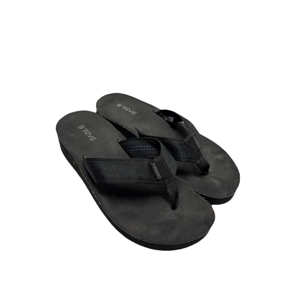 Teva Sandals Women’s 9 Mush Black Flip Flop Thong Toe Post Slip On 6139